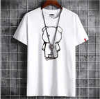 Mens Casual Bear Anime T Shirt