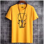 Mens Casual Bear Anime T Shirt