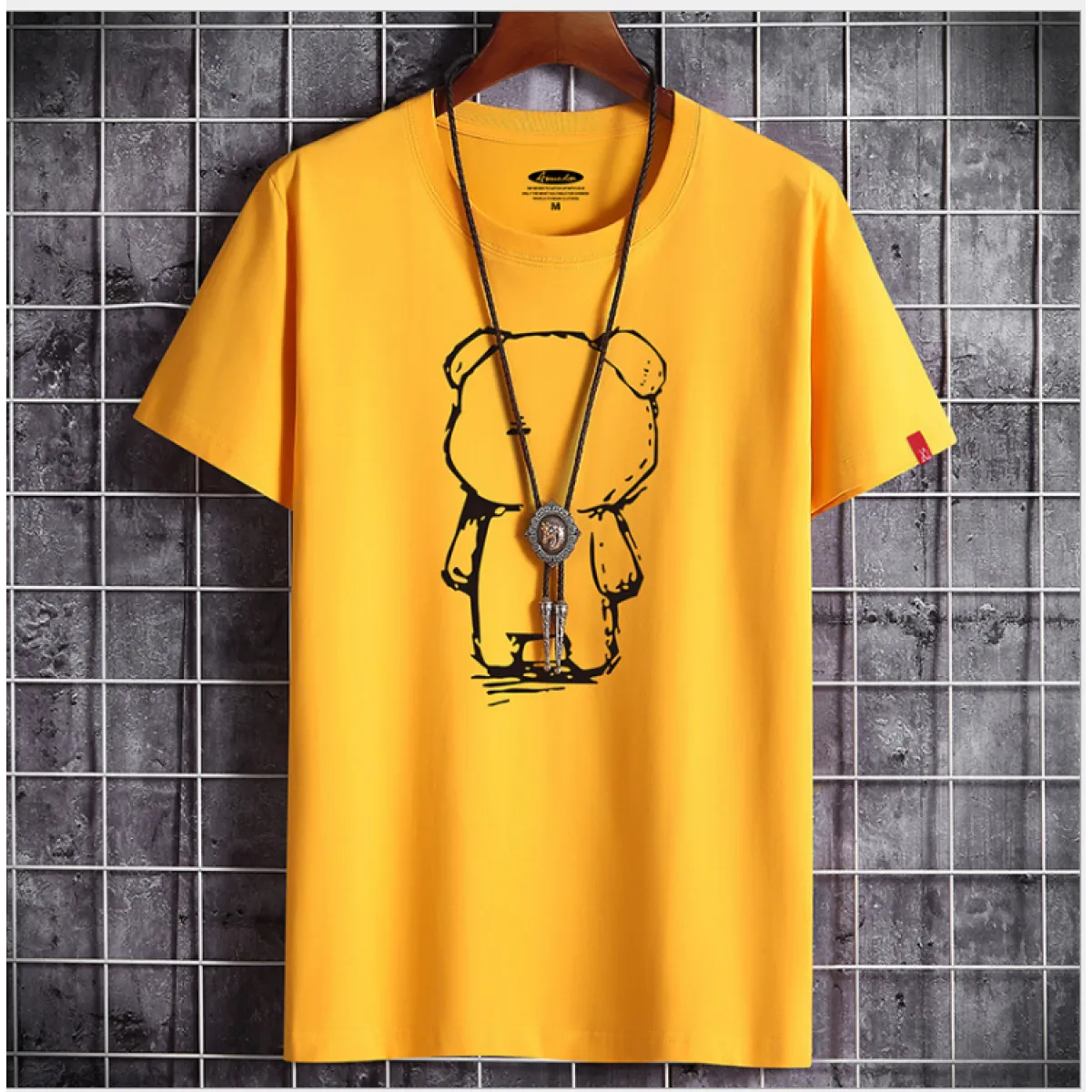 Mens Casual Bear Anime T Shirt