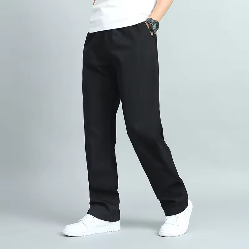 Men's Cotton Straight-Leg Casual Pants