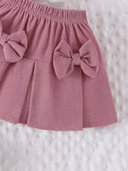 Girls' Love Heart Top & Skirt Set