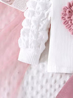 Girls' Love Heart Top & Skirt Set