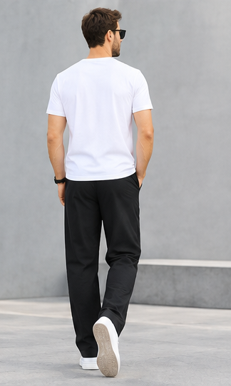 Men's Cotton Straight-Leg Casual Pants