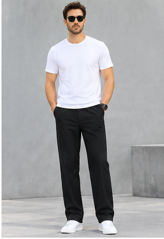 Men's Cotton Straight-Leg Casual Pants