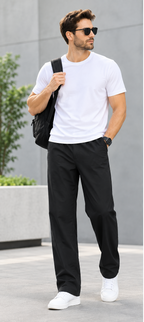 Men's Cotton Straight-Leg Casual Pants